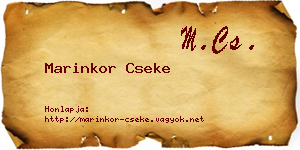 Marinkor Cseke névjegykártya